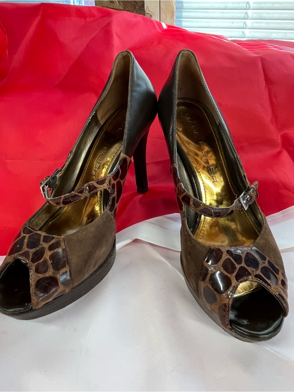 Marc Fisher Dark Brown Leather Stiletto Pumps